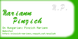 mariann pinzich business card